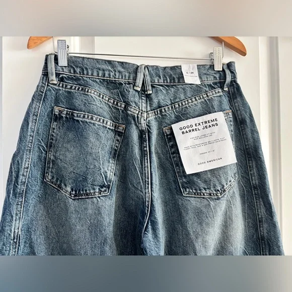 NWT Good American Good Extreme Barrel Jeans - Picture 7 of 10